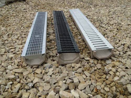 Лотки водоотводные бетонные: для отвода воды, с решеткой