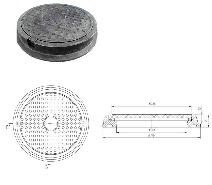 Люк канализационный: полимерный, чугунный, пластиковый, диаметры и размеры крышки