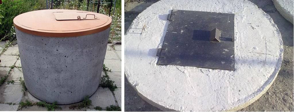 Крышка для колодца: пластиковая с люком в леруа мерлен, полимерная с замком на канализационные и разборная пенолюк на бетонное кольцо