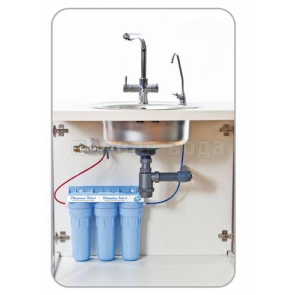 Проточный фильтр для воды с установкой под мойку